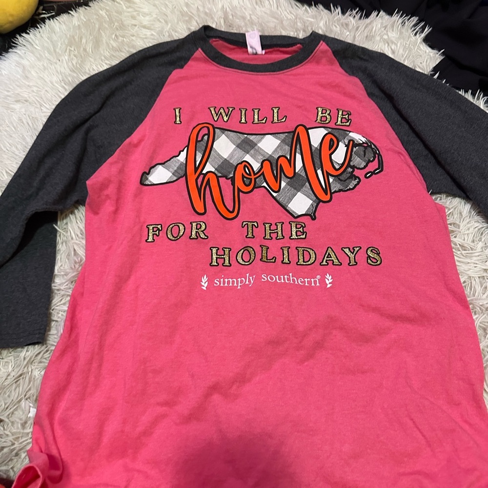 Simply Southern Pink and Gray Holiday Apparel